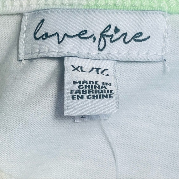 love,fire baby doll dress tiered sleeveless baby tie dye green pink Size XL - Picture 9 of 14